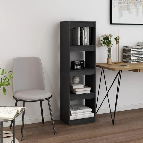 NNEVL Book Cabinet Room Divider Grey 40x30x135.5 cm Pinewood