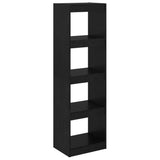 NNEVL Book Cabinet Room Divider Black 40x30x135.5 cm Pinewood