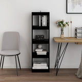 NNEVL Book Cabinet Room Divider Black 40x30x135.5 cm Pinewood