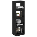 NNEVL Book Cabinet Room Divider Black 40x30x135.5 cm Pinewood