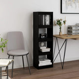 NNEVL Book Cabinet Room Divider Black 40x30x135.5 cm Pinewood