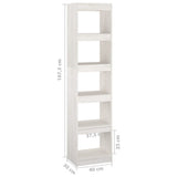 NNEVL Book Cabinet/Room Divider White 40x30x167.5 cm Solid Pinewood