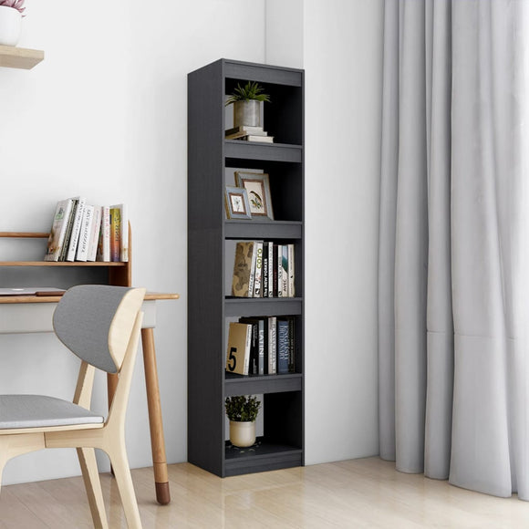 NNEVL Book Cabinet/Room Divider Grey 40x30x167.5 cm Solid Pinewood