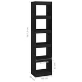 NNEVL Book Cabinet/Room Divider Black 40x30x167.5 cm Solid Pinewood