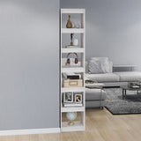 NNEVL Book Cabinet/Room Divider White 40x30x199 cm Solid Pinewood