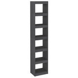 NNEVL Book Cabinet/Room Divider Grey 40x30x199 cm Solid Pinewood