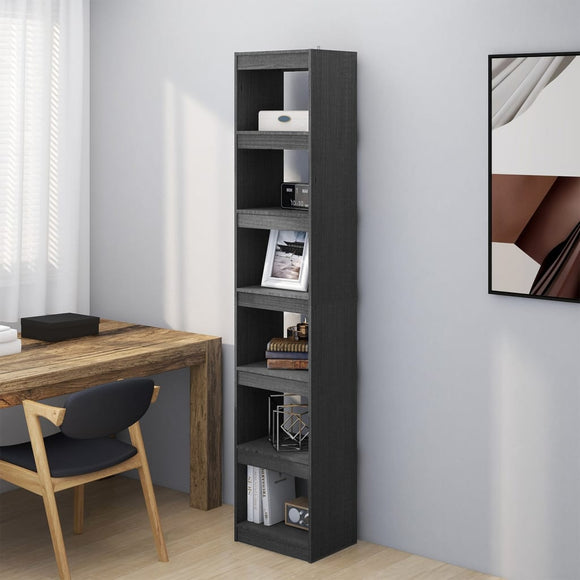 NNEVL Book Cabinet/Room Divider Grey 40x30x199 cm Solid Pinewood