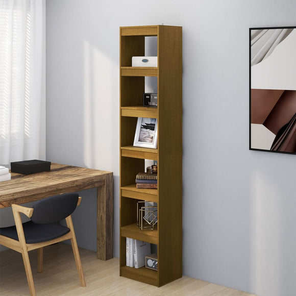 NNEVL Book Cabinet/Room Divider Honey Brown Solid Pinewood