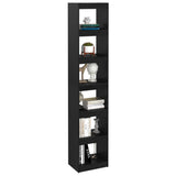 NNEVL Book Cabinet/Room Divider Black 40x30x199 cm Solid Pinewood