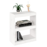 NNEVL Book Cabinet/Room Divider White 60x30x71.5 cm Solid Wood Pine