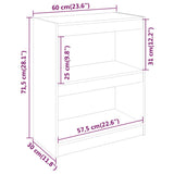 NNEVL Book Cabinet/Room Divider White 60x30x71.5 cm Solid Wood Pine