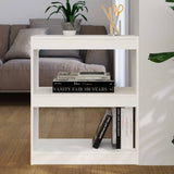 NNEVL Book Cabinet/Room Divider White 60x30x71.5 cm Solid Wood Pine