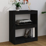 NNEVL Book Cabinet/Room Divider Black 60x30x71.5 cm Solid Wood Pine