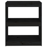NNEVL Book Cabinet/Room Divider Black 60x30x71.5 cm Solid Wood Pine