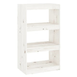 NNEVL Book Cabinet/Room Divider White 60x30x103.5 cm Solid Wood Pine