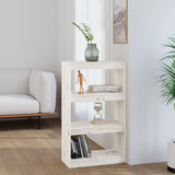 NNEVL Book Cabinet/Room Divider White 60x30x103.5 cm Solid Wood Pine