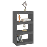 NNEVL Book Cabinet/Room Divider Grey 60x30x103.5 cm Solid Wood Pine