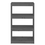 NNEVL Book Cabinet/Room Divider Grey 60x30x103.5 cm Solid Wood Pine