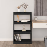 NNEVL Book Cabinet/Room Divider Black 60x30x103.5 cm Solid Wood Pine