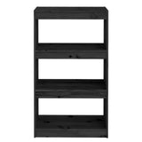 NNEVL Book Cabinet/Room Divider Black 60x30x103.5 cm Solid Wood Pine