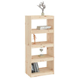 NNEVL Book Cabinet/Room Divider 60x30x135.5 cm Solid Wood Pine