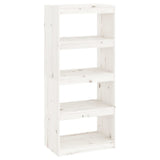 NNEVL Book Cabinet/Room Divider White 60x30x135.5 cm Solid Wood Pine