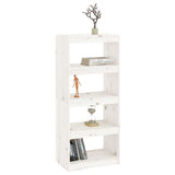 NNEVL Book Cabinet/Room Divider White 60x30x135.5 cm Solid Wood Pine