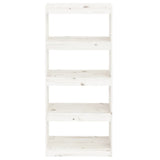 NNEVL Book Cabinet/Room Divider White 60x30x135.5 cm Solid Wood Pine