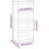 NNEVL Book Cabinet/Room Divider White 60x30x135.5 cm Solid Wood Pine