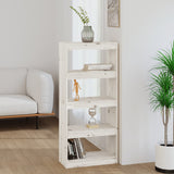 NNEVL Book Cabinet/Room Divider White 60x30x135.5 cm Solid Wood Pine