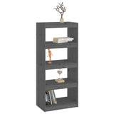 NNEVL Book Cabinet/Room Divider Grey 60x30x135.5 cm Solid Wood Pine