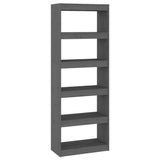 NNEVL Book Cabinet/Room Divider Grey 60x30x167.5 cm Solid Wood Pine