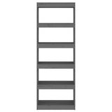 NNEVL Book Cabinet/Room Divider Grey 60x30x167.5 cm Solid Wood Pine
