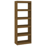 NNEVL Book Cabinet/Room Divider Honey Brown 60x30x167.5 cm Wood Pine