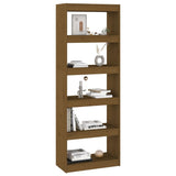 NNEVL Book Cabinet/Room Divider Honey Brown 60x30x167.5 cm Wood Pine