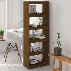 NNEVL Book Cabinet/Room Divider Honey Brown 60x30x167.5 cm Wood Pine
