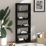 NNEVL Book Cabinet/Room Divider Black 60x30x167.5 cm Solid Wood Pine