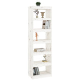 NNEVL Book Cabinet/Room Divider White 60x30x199.5 cm Solid Wood Pine