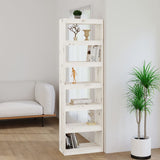 NNEVL Book Cabinet/Room Divider White 60x30x199.5 cm Solid Wood Pine