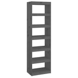 NNEVL Book Cabinet/Room Divider Grey 60x30x199.5 cm Solid Wood Pine