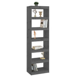 NNEVL Book Cabinet/Room Divider Grey 60x30x199.5 cm Solid Wood Pine