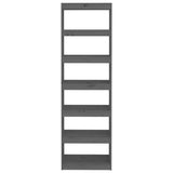 NNEVL Book Cabinet/Room Divider Grey 60x30x199.5 cm Solid Wood Pine