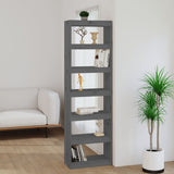 NNEVL Book Cabinet/Room Divider Grey 60x30x199.5 cm Solid Wood Pine