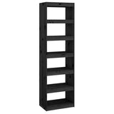 NNEVL Book Cabinet/Room Divider Black 60x30x199.5 cm Solid Wood Pine