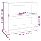 NNEVL Book Cabinet/Room Divider White 80x30x71.5 cm Solid Wood Pine