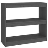 NNEVL Book Cabinet/Room Divider Grey 80x30x71.5 cm Solid Wood Pine