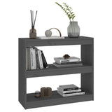 NNEVL Book Cabinet/Room Divider Grey 80x30x71.5 cm Solid Wood Pine
