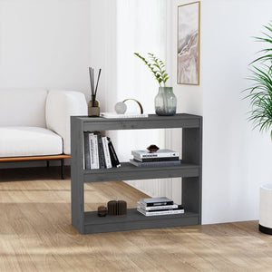 NNEVL Book Cabinet/Room Divider Grey 80x30x71.5 cm Solid Wood Pine