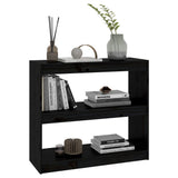 NNEVL Book Cabinet/Room Divider Black 80x30x71.5 cm Solid Wood Pine
