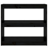 NNEVL Book Cabinet/Room Divider Black 80x30x71.5 cm Solid Wood Pine